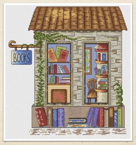Book Shop cross stitch chart by Artmishka Cross Stitch